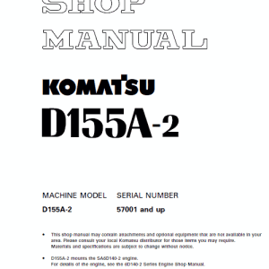 Komatsu D155a-2 Dozer Bulldozer Service Repair PDF Manual