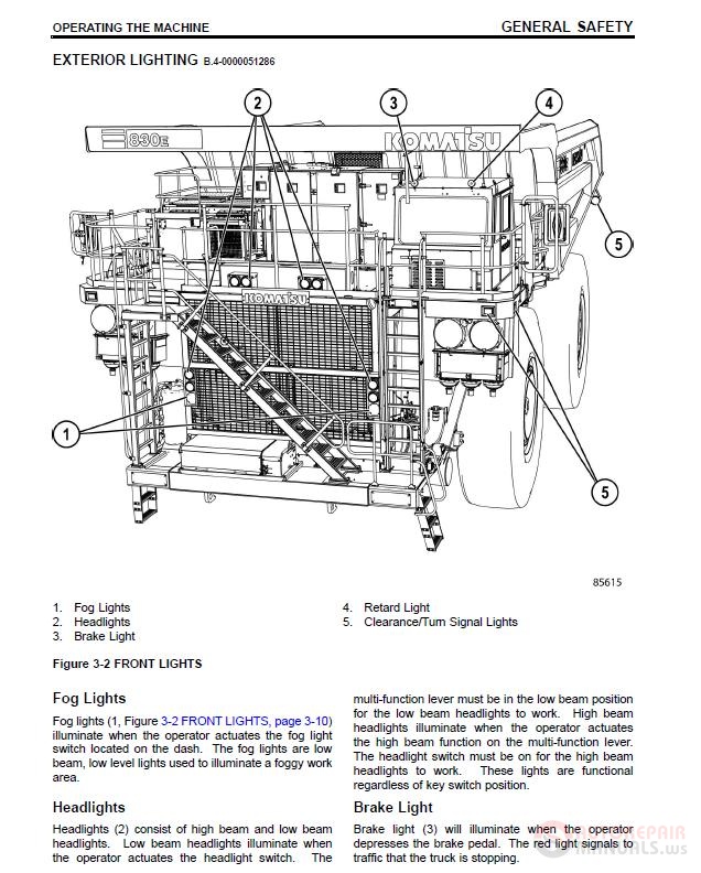Komatsu 960E-2 DUMP Truck Excavator Service Repair Manual