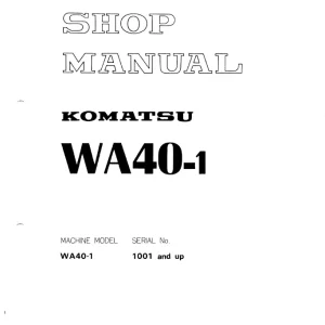 Komatsu WA40-1 Wheel Excavator Service Repair Manual