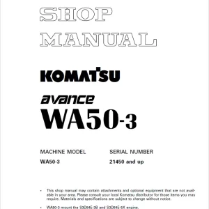 Komatsu WA50-3 Excavator Service Repair Manual