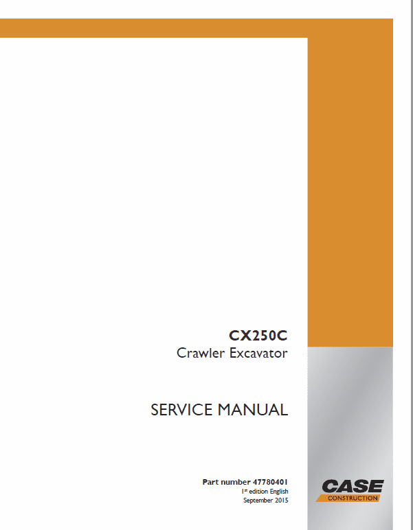 Case CX250C Tier 4 Excavator Service Repair Manual