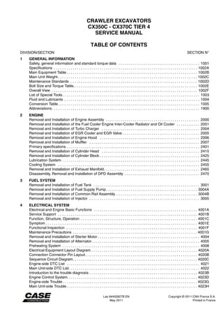 7-Case CX350C Tier 4 CX370C Tier 4 Excavator Service Repair Manual Case CX350C Tier 4 CX370C Tier 4 Excavator Service Repair Manual