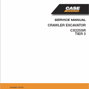 1-104-CASE CX225SR Excavator Service Repair Manual CASE CX225SR Excavator Service Repair Manual