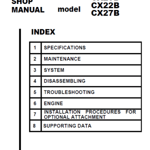 Case Cx20b Cx22b Cx27b Mini Excavator Service Repair Manual