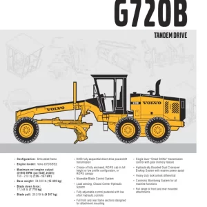Volvo G720b Motor Grader Service Repair Manual