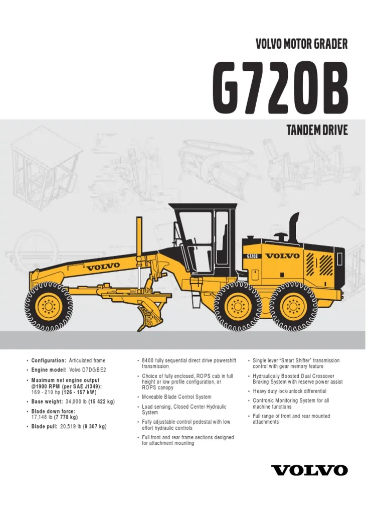 Volvo G720b Motor Grader Service Repair Manual