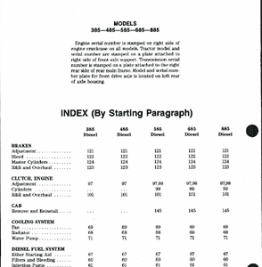 Case International 385 885 Tractor Service Repair Manual