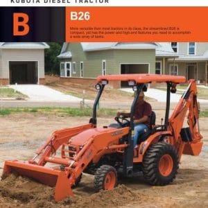 Kubota B26 Tractor Backhoe Parts Manual