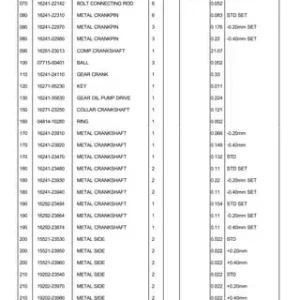Kubota B26 Tractor Backhoe Parts Manual