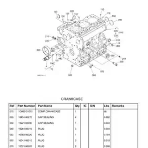 Kubota B26 Tractor Backhoe Parts Manual