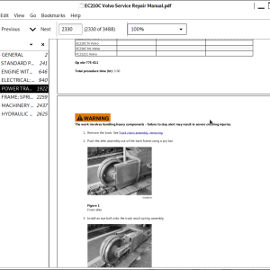 Volvo Ec210c Excavator Brakes Service Repair Manual