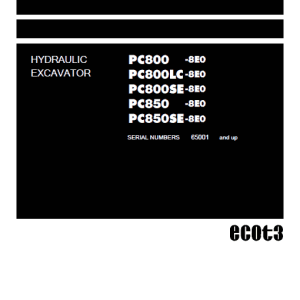 Komatsu Pc800-8e0, Pc800lc-8e0, Pc800se-8e0, Workshop Service Manual