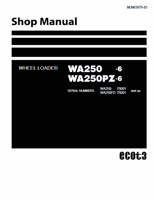 Komatsu WA250PZ-6 Wheel Loader operation and maintenance manual