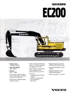 Volvo EC200 Excavator Service Parts Manual