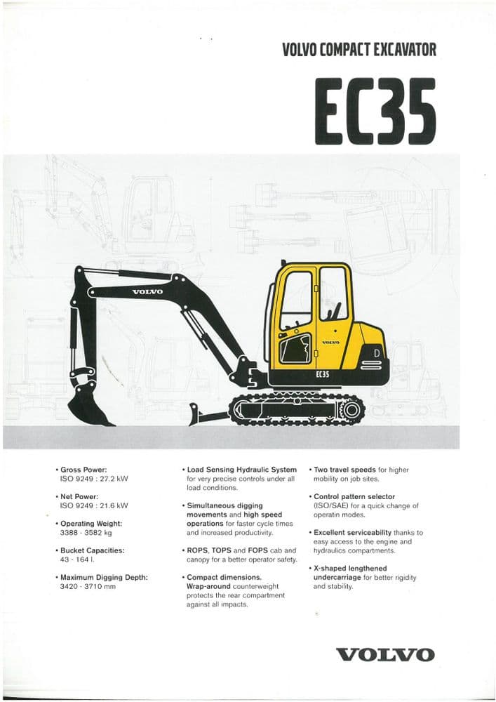 Volvo Ec35 Compact Excavator Service Manual