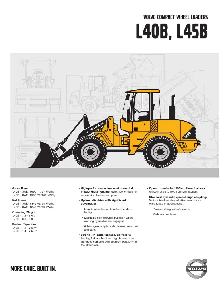Volvo L40B Compact Wheel Loader Service Parts Catalogue Manual