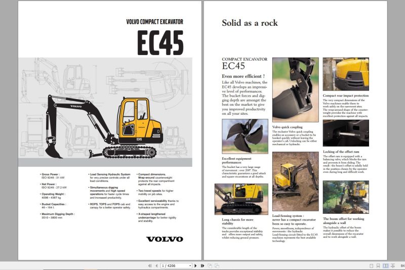 Volvo Ec45 Excavator Workshop Service Manual