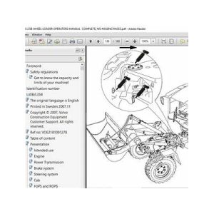 Volvo L30 Compact Wheel Loader Service Parts Manual