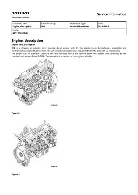 Volvo A30e specs Articulated Workshop Service Manual
