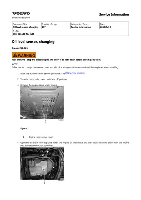 Volvo Ec160d NL (Ec160dnl) Excavator Service Repair Manual