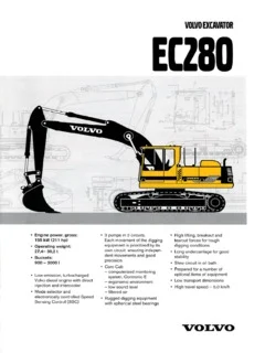 Volvo Ec280 Excavator Service Parts Manual