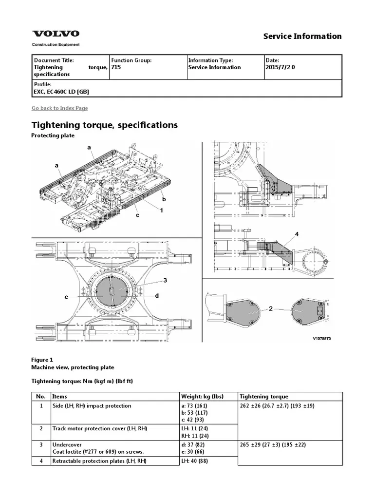 Volvo Ec460c Ld Ec460cld Excavator Service Manual