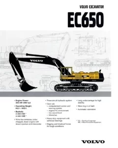 Volvo Ec650 Excavator Service Parts Manual