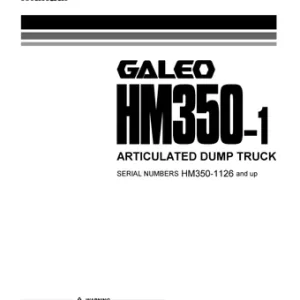 Komatsu Hm350-1 Articulated Dump Truck Operation Maintenance Manual