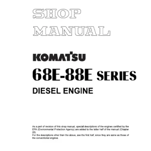 Komatsu 68E thru 88E Engine Service Manual Komatsu 68E thru 88E Engine Service Manual