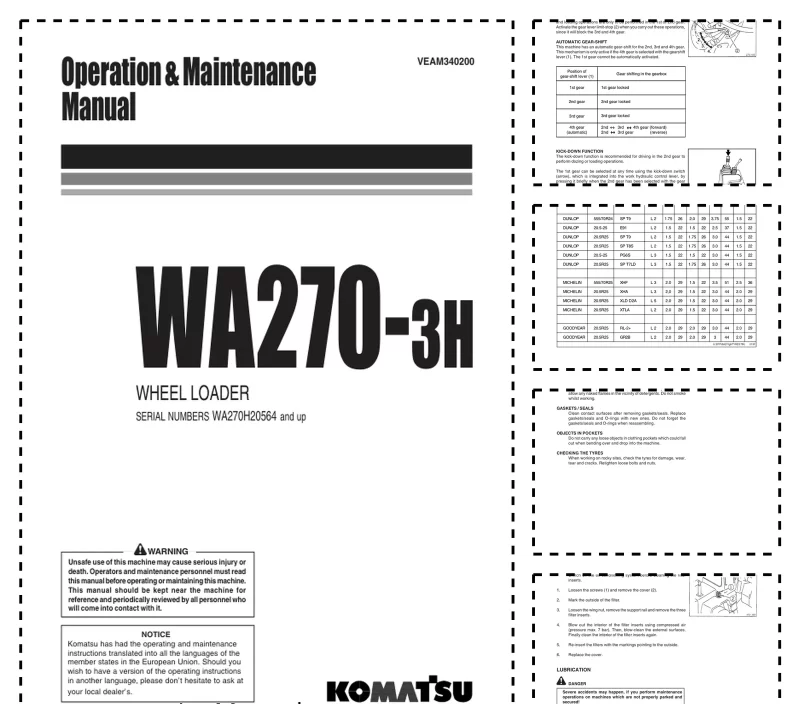 Komatsu WA270-3H operation and maintenance manual