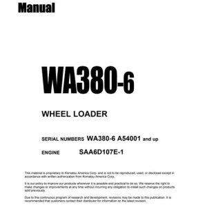 Komatsu WA380-6H Workshop Service Repair Pdf
