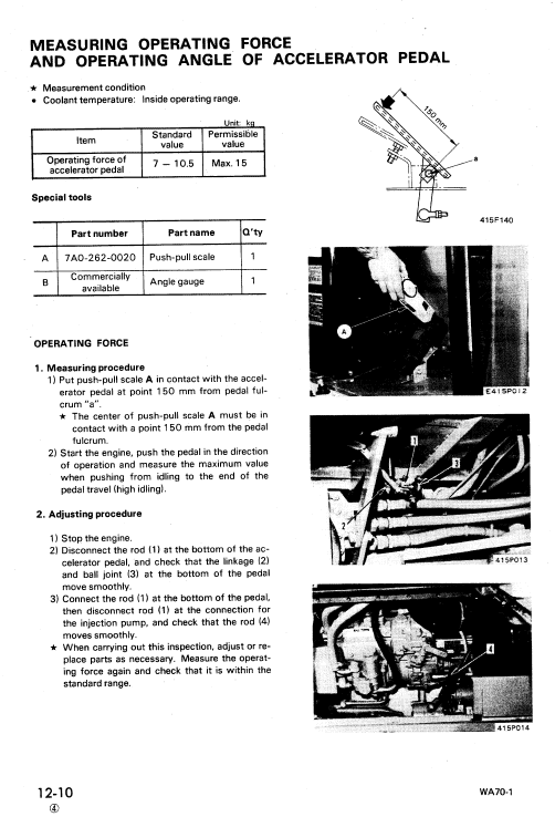 Komatsu WA70-1 Operator Manual