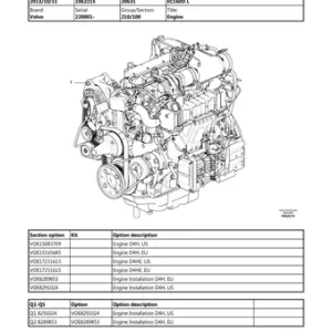 Volvo Ec160d L, Ec160d Nl Excavator Service Parts Manual