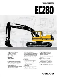 Volvo Ec280 Excavator Service Parts Catalogue Guide book Manual