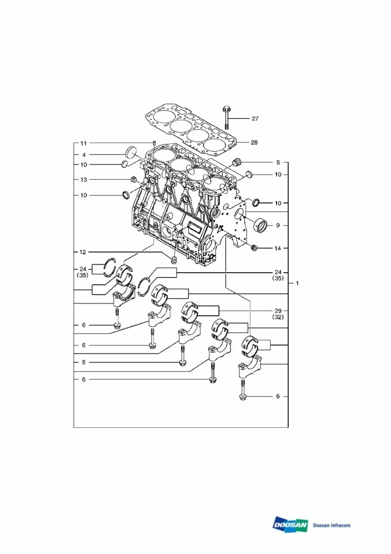Daewoo Doosan Dx85r-3 Crawler Excavator Service Parts Manual