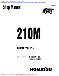 Komatsu 210m Dg715 Dump Truck Factory Service Manual