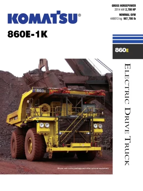 Komatsu 860e-1k 860e-1 kt Dump Truck Service Repair Manual