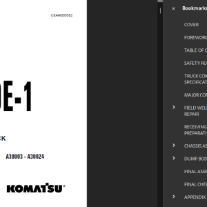 Komatsu 960e-1 Dump Truck Workshop Service Repair Manual