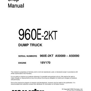 Komatsu 960e-2 kt Dump Truck Workshop Service Repair Manual