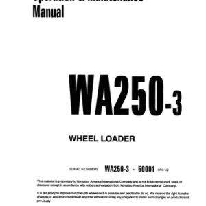 Komatsu WA250-3 operation maintenance Pdf manual