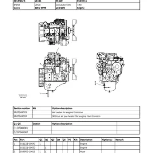 Volvo Ec130 Ackerman Excavator Service Parts Catalog Manual
