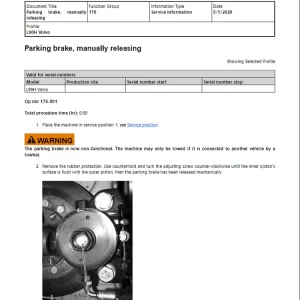 Volvo L90h Wheel Loader Workshop Service Manual
