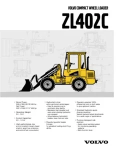 Volvo Zl402c Wheel Loader Service Parts Manual