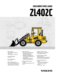 Volvo Zl402c Wheel Loader Service Parts Manual