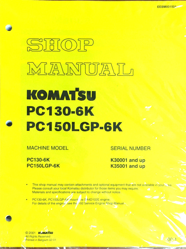 Komatsu PC150LGP-6K Excavator Factory Service Manual Komatsu PC150LGP-6K Excavator Factory Service Manual