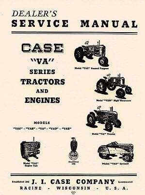 Case Va Vac Vae Vah Vao Tractor & Engine Factory Service Repair Manual