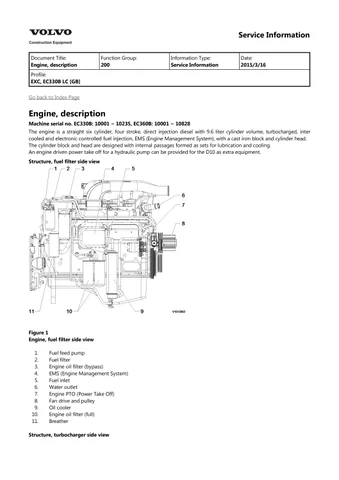 Volvo Ec340d L Ec340dl Workshop Service Manual