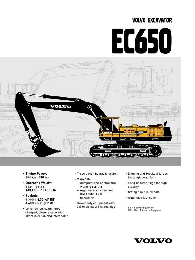 Volvo Ec650 Excavator Service Repair Manual