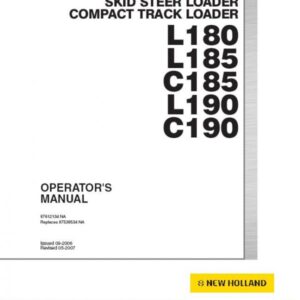 New Holland L C180-190 Operator Manual