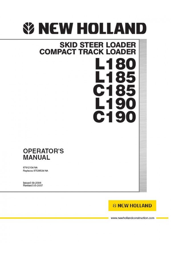 New Holland L C180-190 Operator Manual